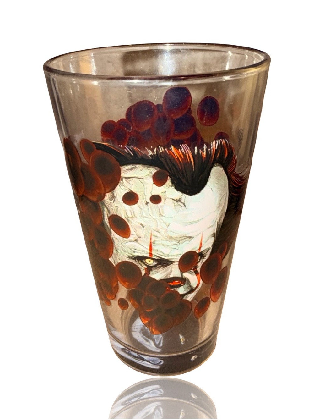 Horror Clown Art Pint Glass - White & Red- MONDO-